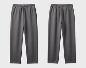 Blank Soft Gray Sweatpants Mockup, Front and Back View for Activewear and Loungewear, Isolated on White Background © Drip