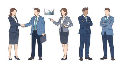 Fototapeta premium Business professionals interacting in a modern office setting