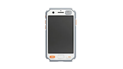 Rugged Smartphone with Orange Accents