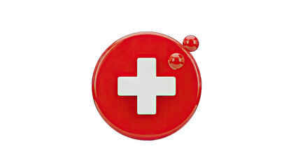 Obraz premium Red Swiss Cross with Spheres