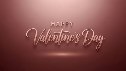 Obraz premium Happy valentine's day elegant rose gold metallic script design.