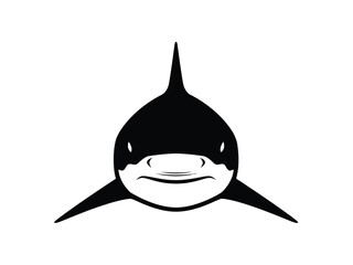 Vector silhouette of black orca head silhouette for design