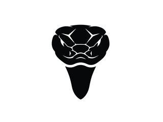 Vector silhouette of black cobra head silhouette for design