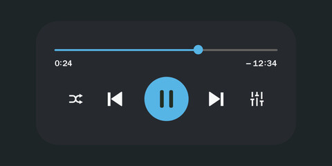 vector illustration of a black and white music player