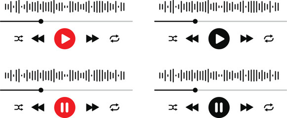 Video and audio music play button icon on white background. Play button icon concept. Music or video play bar icon © Iconpro333 