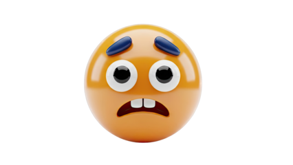 Worried Emoji with Big Eyes and Open Mouth