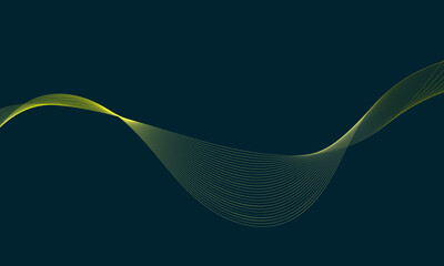 abstract gold liquid flow wave lines with smooth motion on dark modern background