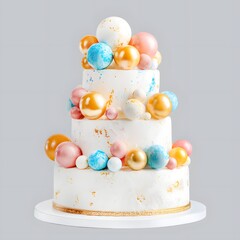 Beautiful cake on a neutral transparent background. For designers, marketers. Popular illustration, object, symbol, texture, pattern holiday.