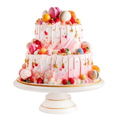 Beautiful cake on a neutral transparent background. For designers, marketers. Popular illustration, object, symbol, texture, pattern holiday.