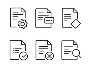 AI Document Processing Workflow Line Icons