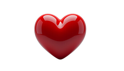 Obraz premium Glossy Red Heart Symbol on Transparent Background