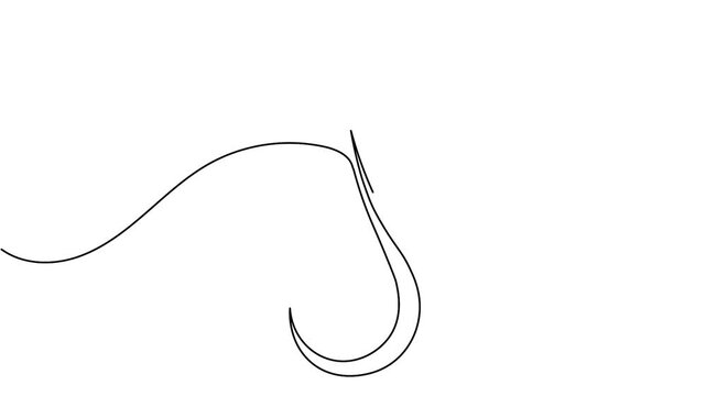 Water drop icon one line art animation seamless loop minimal design