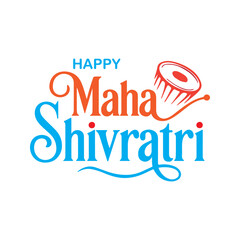 Maha Shivratri Greeting Design with Damaru and Festive Typography