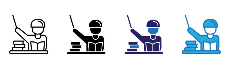 Teacher Icon Multi Style Vector Illustration