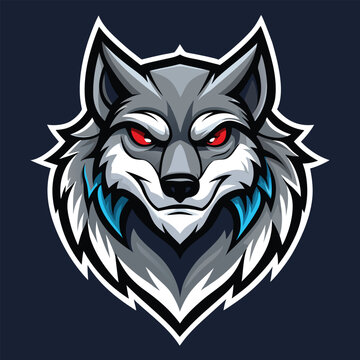 Wolf Head Esports Mascot Logo Design