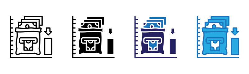 Outflow Icon Multi Style Vector Illustration