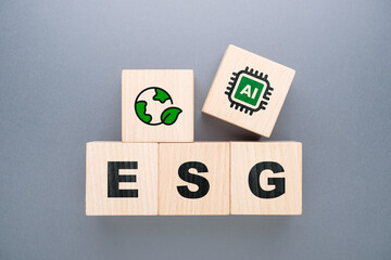ESG Strategy with Artificial Intelligence Concept