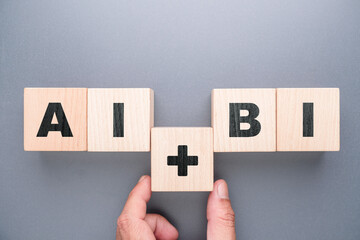 AI Powered Business Intelligence and Analytics Concept