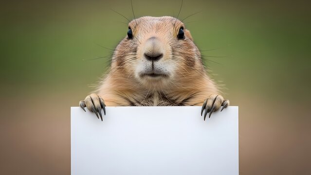 Groundhog weather predictor emerging from burrow on february 2nd