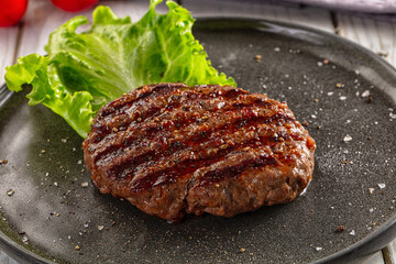 Grilled beef cutlet minced meat