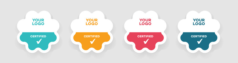 Certified Badge Sticker Set  Modern Vector Design with Logo Placeholder