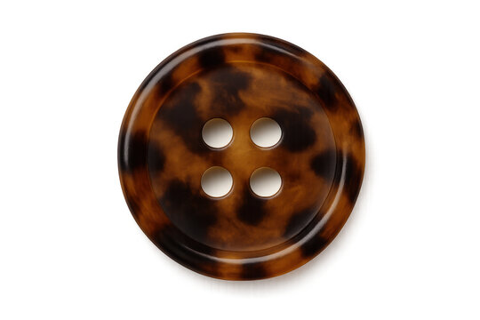 Round tortoise shell plastic button cut out