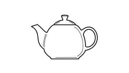 Artistic sketch of a classic ceramic teapot