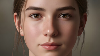 Portrait of a young teenager with a neutral expression