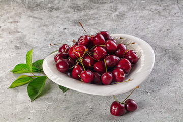 Ripe sweet juicy red cherry