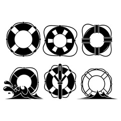 Lifebuoy Icon Set &ndash; Safety and Rescue Symbols in Minimal Style