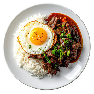 Flavorful tapsilog, a classic filipino comfort food combination, on a dark backdrop for a mouth-watering and satisfying culinary image