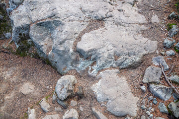 Rugged Stone Trail With Large Boulders And Gravel Path In Natural Setting