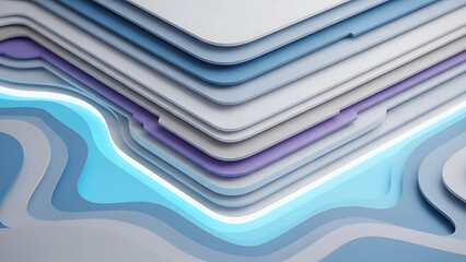 Dynamic digital layers create an intricate abstract pattern with flowing cool-toned waves, suggesting advanced technology and futuristic design elements