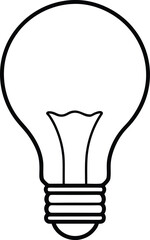 Obraz premium Light bulb line art vector simple thin black outline 2