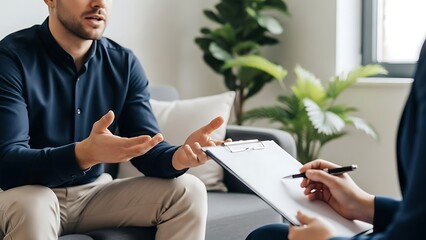 Therapist Counseling Patient, Psychology Consultation, Mental Health Support