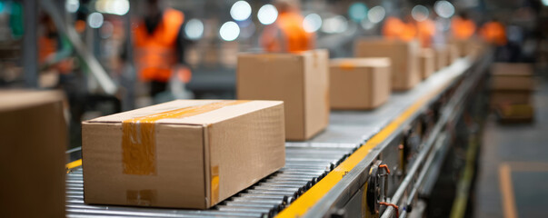 Cardboard box Conveyor belt Packaging Warehouse Shipping Industrial Cardboard box conveyor belt warehouse shipping