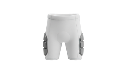 White Padded Compression Shorts with Gray Side Pads