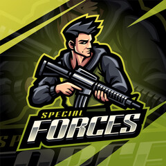 Special forces esport mascot logo design