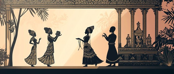 Traditional dance performance in cultural setting.