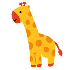 Illustration of Cartoon Giraffe with Orange Spots