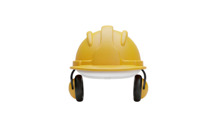 Yellow Hard Hat with Ear Defenders