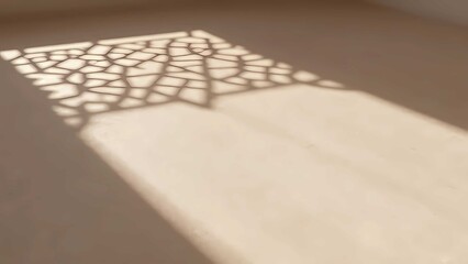 Minimalist Ramadan Interior with Arabesque Geometric Shadow Podium