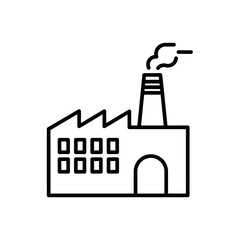 Obraz premium Industrial Factory Building with Emissions and Chimney Smoke in a Manufacturing Environment
