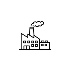 Naklejka premium Industrial Factory Illustration Showing Smoke Emission and Manufacturing Facility