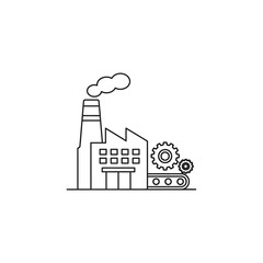 Naklejka premium Industrial Factory Manufacturing Plant with Smoke Emission and Machinery