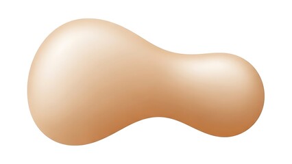 A soft peach organic blob embodying natural essence and tranquil purity smooth 3D gradient