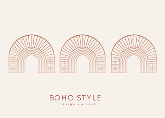 Obraz premium boho style design elements with three decorative arches