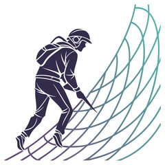 Diagonal Slash Mesh Pattern with Vibrant Gradient Overlay