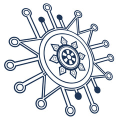 Digital Circuit Board Burst Icon for Tech Concepts