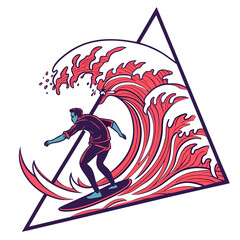 Dynamic Triangular Wave Logo with Vibrant Colorful Accents